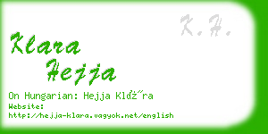 klara hejja business card